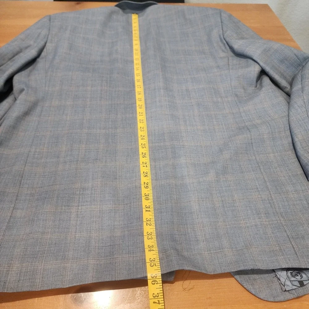 Phat Farm Blazer Sport Coat Mens 52XL Virgin Wool Gray Plaid 4 Button VTG Preppy